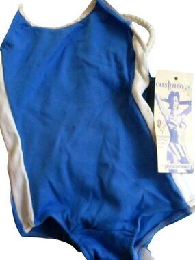 Girls 3 3T Vintage 1980's Swimsuit Blue 1 Piece swim suit Castaways New With Tag